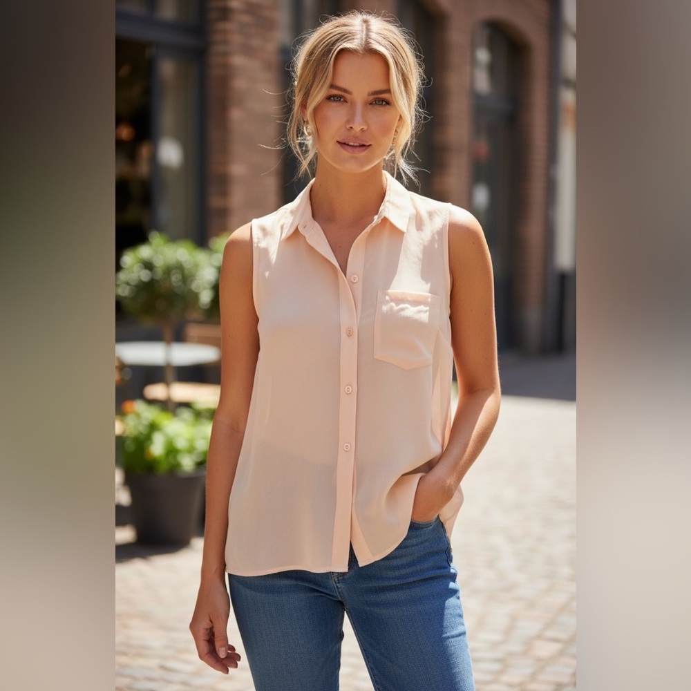 Aritiza Sunday Best - Sleeveless Button-Front Blouse